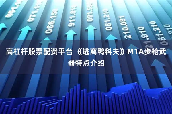 高杠杆股票配资平台 《逃离鸭科夫》M1A步枪武器特点介绍